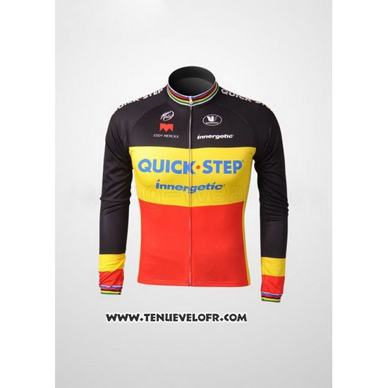 2010 Maillot Ciclismo Quick Step Champion Belgique Manches Longues et Cuissard